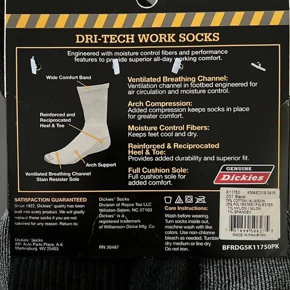 Mens Work Socks(5pairs) - Picture 4 of 7